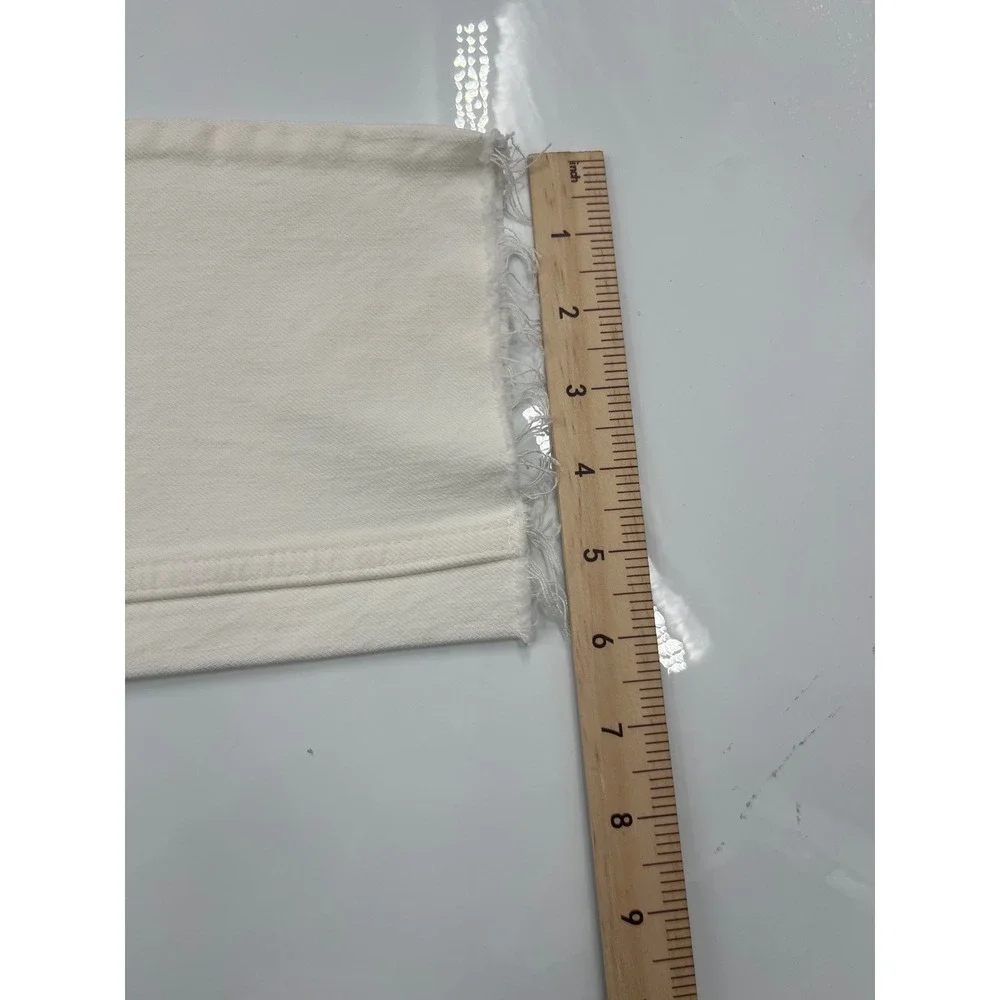 Abercrombie & Fitch White Mom Jean Tie Waist High Rise Button Fly Size 26 2R